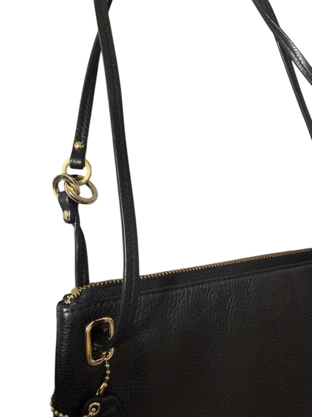 Coach  Black Pebbled Leather Crossbody Bag  with authenticity - Picture 6 of 8